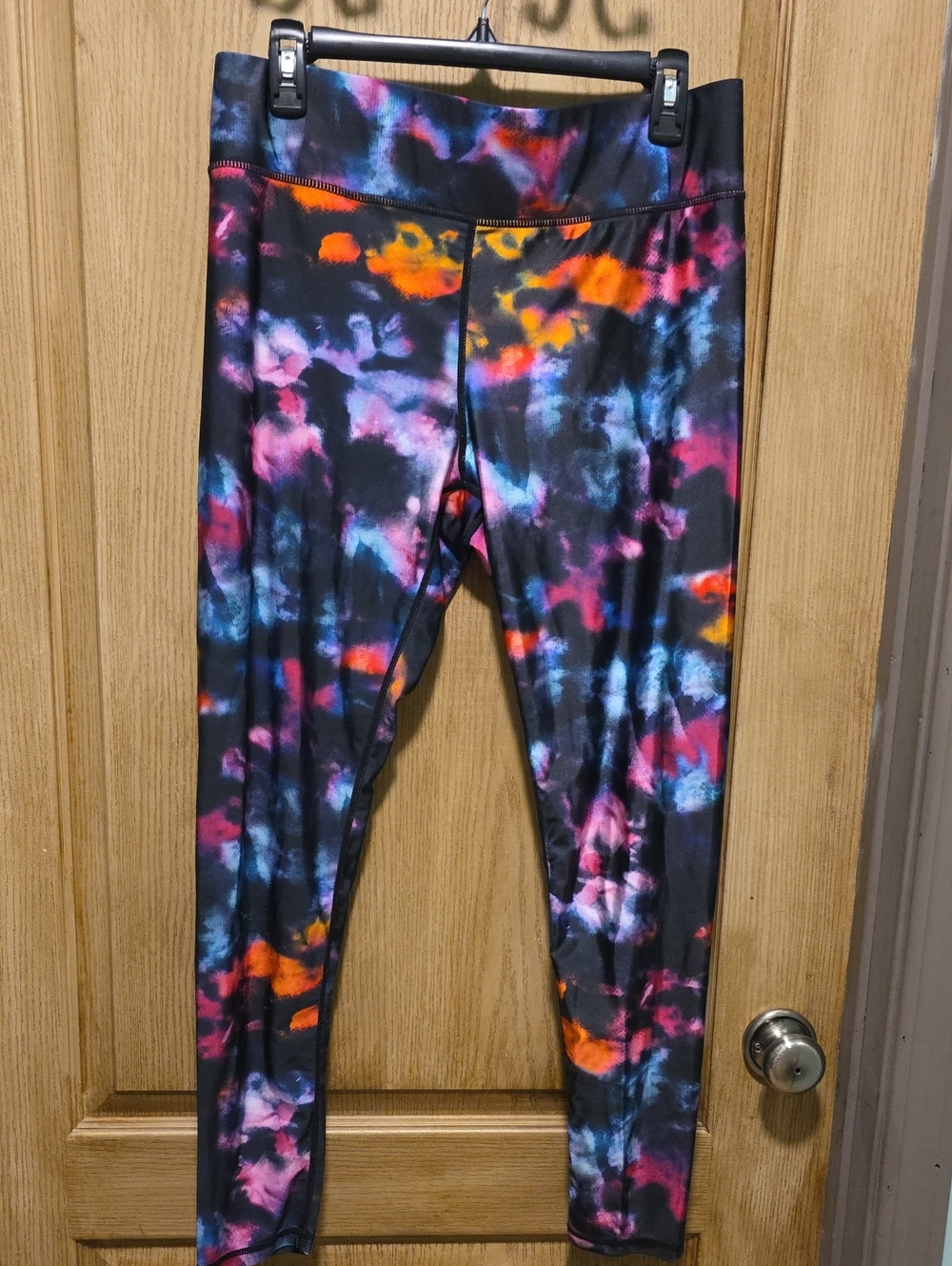 Terez Multicolor Tie-Dye Leggings with Neon Accents